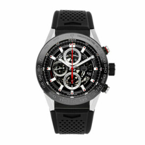 Watch strap Tag Heuer FC6112 Leather Black